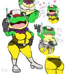  areola big_breasts big_butt blush breasts bronze_stew butt chubby colored crossgender eye_lashes female gender_bend hat invalid_tag jumpsuit necklace nintendo nipples scarf slippy_toad star_fox sweat thighs toad video_games wet_shirt wide_hips 
