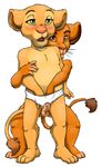  anthro anthrofied balls blush breasts cub disney duo erection feline female fondling from_behind king lion male mammal molestation nala nipples panties partially_retracted_foreskin penis plain_background precum royalty simba standing straight the_lion_king uncut underwear white_background young zooshi 