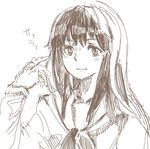  1girl koe_no_katachi lowres monochrome school_uniform smile ueno_naoko 