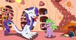  cutie_mark dragon duo eating equine female friendship_is_magic gem hi_res horn horse kiss_mark magister39 male mammal my_little_pony pony rarity_(mlp) smile species_swap spike_(mlp) 