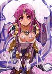  ariel_org azarashing_day bad_id bad_pixiv_id breasts cleavage collarbone covered_nipples gloves highres large_breasts purple_eyes purple_hair solo super_robot_wars 