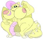  anthro balls big_breasts breasts dickgirl dragon female fluttershy_(mlp) freebird11 friendship_is_magic hi_res hooves horsecock hyper intersex invalid_tag muscles my_little_pony penis solo wings 
