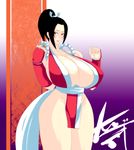  1girl 7961_shiki breasts cleavage fatal_fury huge_breasts king_of_fighters shiranui_mai snk solo 