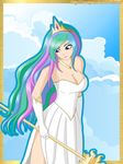 breasts cleavage clothed clothing female friendship_is_magic human humanized mammal my_little_pony princess_celestia_(mlp) smile solo zantyarz 