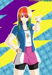  big_breasts breasts clothed clothing female friendship_is_magic hair human humanized looking_at_viewer mammal multi-colored_hair my_little_pony purple_eyes rainbow_dash_(mlp) rainbow_hair smile solo zantyarz 