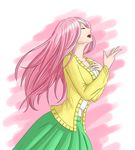  alpha_channel breasts clothed clothing cute eyes_closed female fluttershy_(mlp) friendship_is_magic hair human humanized long_hair mammal my_little_pony pink_hair singing solo zantyarz 