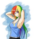  alpha_channel big_breasts breasts cleavage clothed clothing female friendship_is_magic hair human humanized mammal multi-colored_hair my_little_pony purple_eyes rainbow_dash_(mlp) rainbow_hair solo zantyarz 