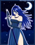  breasts cleavage clothed clothing female friendship_is_magic human humanized mammal my_little_pony princess_luna_(mlp) solo sword weapon zantyarz 