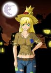 absurd_res applejack_(mlp) big_breasts breasts cleavage clothed clothing female friendship_is_magic hair halloween hi_res holidays human humanized looking_at_viewer mammal my_little_pony smile solo zantyarz 