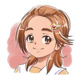  blush brown_eyes brown_hair closed_mouth eyelashes futari_wa_precure_splash_star h26r hair_ornament hairclip happy hyuuga_saki looking_at_viewer portrait precure smile solo yuunagi_middle_school_uniform 