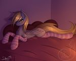  bed bedroom bedroom_eyes blonde_hair cutie_mark derpy_hooves_(mlp) equine feathers female friendship_is_magic fur grey_fur hair hi_res hooves horse inside long_hair looking_at_viewer lying mammal my_little_pony on_bed open_mouth pegasus pillow pony presenting silverfox057 socks solo wings yellow_eyes 