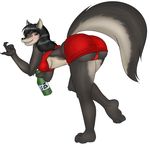  alcohol beverage blush bra canine colored drunk f/solo female fox mammal sake skirt solo teasing the_sake_ninja thong underwear 