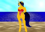  beach equine female horn mammal seaside sunshine swimsuit unicorn voluptuous 