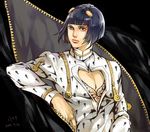  black_hair blue_eyes bob_cut bruno_buccellati jojo_no_kimyou_na_bouken male_focus shicewlysml solo zipper 