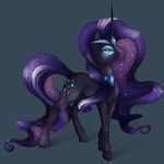  blue_eyes equine evehly female feral friendship_is_magic hair horn horse looking_at_viewer mammal my_little_pony nightmare_rarity_(mlp) pony purple_hair rarity_(mlp) smile solo unicorn 