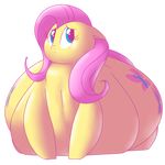  butt chubby cute cutie_mark droopy_ears equine fluttershy_(mlp) friendship_is_magic fur hair mammal morbidly_obese my_little_pony overweight pink_hair secretgoombaman12345 solo wings yellow_fur yellow_skin 