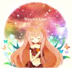  amane_(artist) bad_id bad_pixiv_id bug butterfly child closed_eyes flower heart insect long_hair megurine_luka musical_note pink_hair smile solo vocaloid wander_last_(vocaloid) 