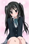  akiyama_mio bad_id bad_pixiv_id black_eyes black_hair k-on! long_hair momoiro_tanuki school_uniform solo twintails 