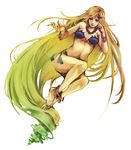  9wa absurdly_long_hair anklet bad_id bad_pixiv_id barbariccia bare_shoulders barefoot blonde_hair blue_nails bracelet breasts cleavage feet final_fantasy final_fantasy_iv fingernails full_body hair_ornament jewelry legs long_fingernails long_hair medium_breasts midriff nail_polish navel necklace pasties smirk solo toenail_polish very_long_hair 