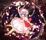  blue_hair hat kaminari_on_maru mary_janes red_eyes remilia_scarlet shoes short_hair solo touhou wings wrist_cuffs 
