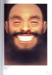  absurdres artbook beard blood chang_koehan facial_hair grin highres male_focus mori_toshiaki nosebleed official_art realistic scan smile solo the_king_of_fighters 