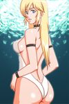  acid_(acid-field) ass back bad_id bad_pixiv_id bare_shoulders bikini blonde_hair blue_eyes breasts collar copyright_request covered_nipples dimples_of_venus large_breasts long_hair looking_back sideboob solo swimsuit wristband 