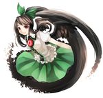  bad_id bad_pixiv_id brown_hair hair_ribbon long_hair red_eyes reiuji_utsuho ribbon ringpearl solo touhou wings 