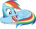  absurd_res alpha_channel blue_fur cupcake cutie_mark eating equine female feral friendship_is_magic fur hair hi_res horse mammal multi-colored_hair my_little_pony pegasus plain_background pony purple_eyes rainbow_dash_(mlp) rainbow_hair rainbow_tail smile solo transparent_background vector-brony wings 
