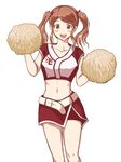  amagami bike_shorts blush brown_hair cheerleader nakata_sae skirt spats 