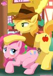  blonde_hair blue_eyes braeburn_(mlp) cowboy_hat cum cum_inside cutie_mark duo earth_pony equestria_untamed equine female friendship_is_magic from_behind fur green_eyes hair hat horse horsecock male mammal my_little_pony open_mouth palcomix penetration penis pink_fur pink_hair pinkie_pie_(mlp) pony sex straight unknown_artist yellow_fur 