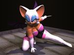  bat blx24 breasts cgi cleavage clothed clothing female gloves hi_res knife legwear mammal rouge_the_bat sega solo sonic_(series) stockings wings 