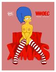  blue_hair breasts darth_ross female hair marge_simpson necklace nude the_simpsons yellow_skin 