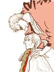  1girl age_difference donquixote_doflamingo earrings jewelry marine neckite one_piece pirate red_necktie shichibukai size_difference smile spot_color sunglasses tegaki tsuru_(one_piece) 