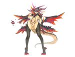  bad_id bad_pixiv_id black_gloves black_legwear breasts chaos_devil_dragon_(p&amp;d) claws covered_navel darkness dragon_girl dragon_horns dragon_tail dragon_wings elbow_gloves feathered_wings full_body gloves groin horns large_breasts leaning leaning_back long_hair low_wings monster_girl multicolored multicolored_eyes multiple_wings navel open_mouth personification pointing purple_eyes purple_hair puzzle_&amp;_dragons red_eyes sharp_toenails simple_background solo spikes tail thighhighs thighs toenails underboob white_background wings zutta 