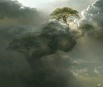  cloudy_sky flowerzz highres no_humans original scenery sky sunlight tree 