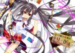  bad_id bad_pixiv_id black_hair cellphone corded_phone holding long_hair looking_at_viewer nyori original phone red_eyes smartphone solo string_phone twintails very_long_hair 