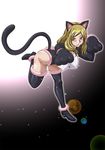  animal_ears bent_over blue_eyes blush boots breasts brown_hair cat_ears cat_paws cat_tail code_geass covered_nipples fur_trim kaname_aomame large_breasts looking_at_viewer milly_ashford paw_pose paws solo standing standing_on_one_leg tail thigh_boots thighhighs 