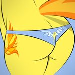  anthro anthrofied butt butt_shot cutie_mark ensayne equine female friendship_is_magic fur hair hi_res horse mammal my_little_pony orange_hair panties plain_background pony presenting sketch solo spitfire_(mlp) two_tone_hair underwear wonderbolts_(mlp) yellow_fur 