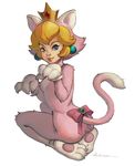  animal_costume aufreizen blonde_hair blue_eyes cat_costume kneeling lips mario_(series) princess_peach smile solo super_mario_3d_world super_mario_bros. 