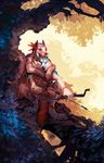  armlet arrow blue_eyes bow bow_(weapon) bracelet canine centradragon couple crouching detailed_background dog eye_contact feather hug jewelry loincloth male mammal ranged_weapon tree weapon wolf 
