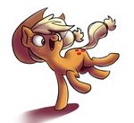  applejack_(mlp) equine female friendship_is_magic hat horse mammal my_little_pony open_mouth pony running solo thedrainpipe 