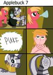  big_macintosh_(mlp) comic cutie_mark duo equine feral freckles friendship_is_magic hair horse human jbond male mammal my_little_pony pussy zebra zecora_(mlp) 