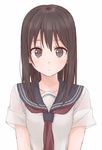  animated animated_gif brown_eyes brown_hair emofuri kirisawa_saki long_hair original school_uniform serafuku solo ugoira upper_body 