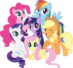  absurd_res alpha_channel applejack_(mlp) equine female feral fluttershy_(mlp) friendship_is_magic group hi_res horn horse looking_at_viewer mammal my_little_pony pegasus pinkie_pie_(mlp) pony rainbow_dash_(mlp) rarity_(mlp) smile theshadowstone twilight_sparkle_(mlp) unicorn winged_unicorn wings 