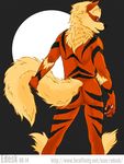  anthro arcanine back balls butt canine edesk fur goldenfur looking_at_viewer male mammal nintendo nude paws pok&#233;mon pok&#233;morph pok&eacute;mon pose solo video_games 