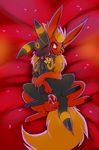  balls bell blush candyfoxy collar cum cum_in_pussy cum_inside eeveelution female feral feral_on_feral flareon male nintendo penis petal pok&#233;mon pok&eacute;mon pussy sex straight umbreon vaginal video_games 