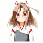  ^_^ animated animated_gif brown_eyes brown_hair closed_eyes emofuri hachimaki head_tilt headband japanese_clothes kantai_collection koda long_hair looking_at_viewer lowres md5_mismatch muneate smile solo ugoira upper_body white_background zuihou_(kantai_collection) 