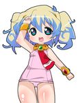  bad_id bad_pixiv_id cloud_hair flat_chest long_hair meiro_(yuu) multicolored_hair necktie nia_teppelin one-piece_swimsuit school_swimsuit solo swimsuit tengen_toppa_gurren_lagann twintails wristband younger 