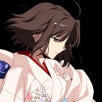  bad_id bad_pixiv_id black_eyes brown_hair japanese_clothes kara_no_kyoukai kimono melty_blood ryougi_shiki short_hair solo takeuchi_takashi tsukihime 