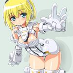  arnval ass blonde_hair blue_eyes busou_shinki dd_(ijigendd) doll_joints mecha_musume short_hair simple_background solo 